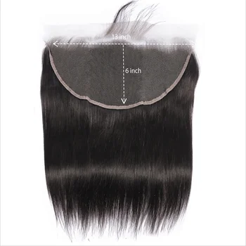 Только Кружевная Фронтальная застежка 13x6 Объемная Волнистая застежка из человеческих волос, бразильская кружевная фронтальная застежка, предварительно выщипанная Прозрачная кружевная Передняя застежка