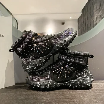 Женская осенне-зимняя обувь со стразами, Корейская версия, модная нескользящая легкая Спортивная обувь для вечеринок, повседневная обувь для вечеринок 2024 г.