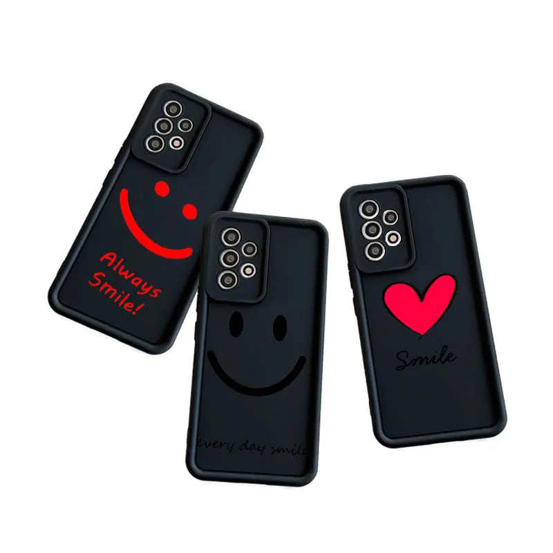 Чехол для телефона Samsung Galaxy A03 A04 A05 A10S A11 A20 A21 A31 A32 A51 A52 A53 A54, мягкий чехол с защитой от падения, чехол Happy Smile