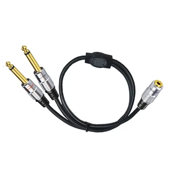 Двойной штекерный Y-образный кабель-разветвитель от 6,35 мм до 3,5 мм, штекерный разъем от 6,35 мм до 1/8-дюймового мини-разъема Стерео Aux, соединительный микрофонный шнур