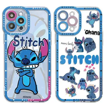 Прозрачный чехол Disney Cute Happy Stitch для Oppo A95 A93 A76 A74 A55 A54 A53 A35 A31 A9 A16 A15 A12 A7 F9 F11 F17 RENO 5 6