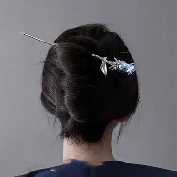 Простой Французский Японский Цветочный подарок Элегантная вилка для волос в корейском стиле Розочка для волос Женская заколка для волос Головной убор