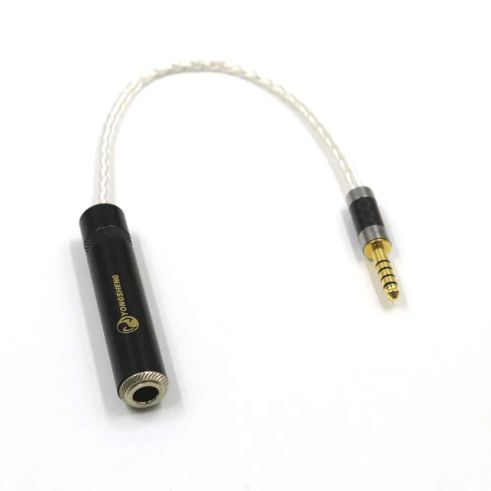 Новый Качественный Посеребренный Сбалансированный Штекер 4,4 мм от Мужского до 6,35 мм от Женского Аудиокабеля HIFI Adapter Wire