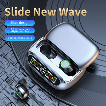 Soleeanre Bluetooth-Гарнитура Slide С Цифровым Дисплеем, Шумоподавляющие Наушники, Спортивные Наушники С Микрофоном Для Всех Мобильных Телефонов