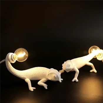 Новая креативная настольная лампа в виде ящерицы, современные настольные лампы в виде животных из смолы для спальни, настольный светильник, домашний декор, Хамелеон, Праздничные подарки