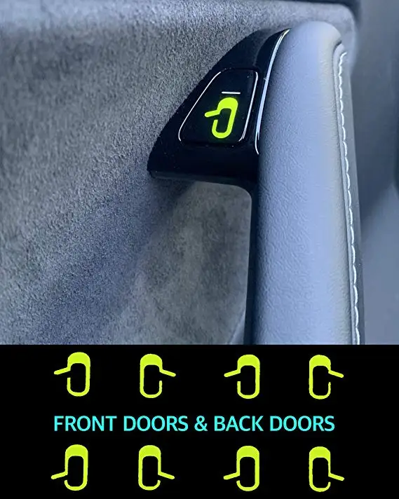 8 шт./компл. для Tesla Модель 3 Наклейка с открытым выходом на дверь автомобиля Комплект светящихся наклеек на кнопки