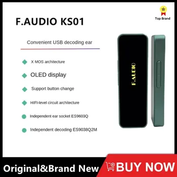 F.AUDIO KS01 ES9038Q2M＋XMOS Портативный Usb-Декодирующий Усилитель Для Наушников ES9063Q с OLED-дисплеем 32 Бит/768 кГц DSD512