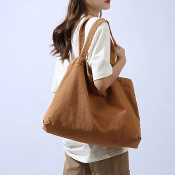 Женские моющиеся холщовые сумки, женская сумка-тоут большой емкости, женские сумки через плечо, женские сумки для покупок с верхней ручкой