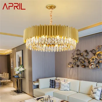 Апрельская люстра, светильники, роскошный золотой подвесной светильник, домашний светодиодный светильник в постмодернистском стиле для гостиной, столовой