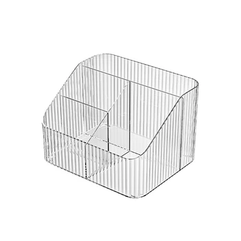 1 шт Настольная коробка для хранения, Прозрачная Простая стойка для хранения канцелярских принадлежностей в стиле Ins