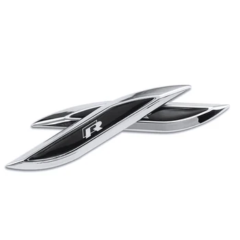 2шт 3D Металлические Наклейки Боковое Крыло Автомобиля Багажник R RLINE Эмблема Значок Для VW GTI POLO CC Golf 7 6 Bora Tiguan Passat Scirocco