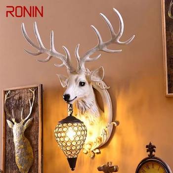 Современный настенный светильник из оленьих рогов RONIN, Персонализированный и креативный Светильник для украшения гостиной, спальни, прихожей, прохода.