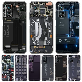 Внутренняя Печатная Плата Чехол Для Телефона Xiaomi Redmi Poco M4 M3 X3 NFC Pro Mi 11 Ultra 11X 11T 12 TPU Прозрачная Мягкая Оболочка