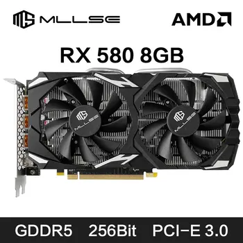 MLLSE Игровая видеокарта AMD RX 580 8GB 2048SP GDDR5 256Bit PCI-E 3.0 × 16 8Pin Видеокарта Radeon GPU Rx 580 Placa De Video