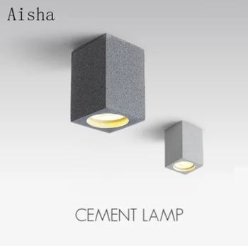 Светодиодный светильник для поверхностного монтажа, Цементный потолочный светильник, прихожая, Домашняя кухня, гостиная, квадратный потолочный светильник