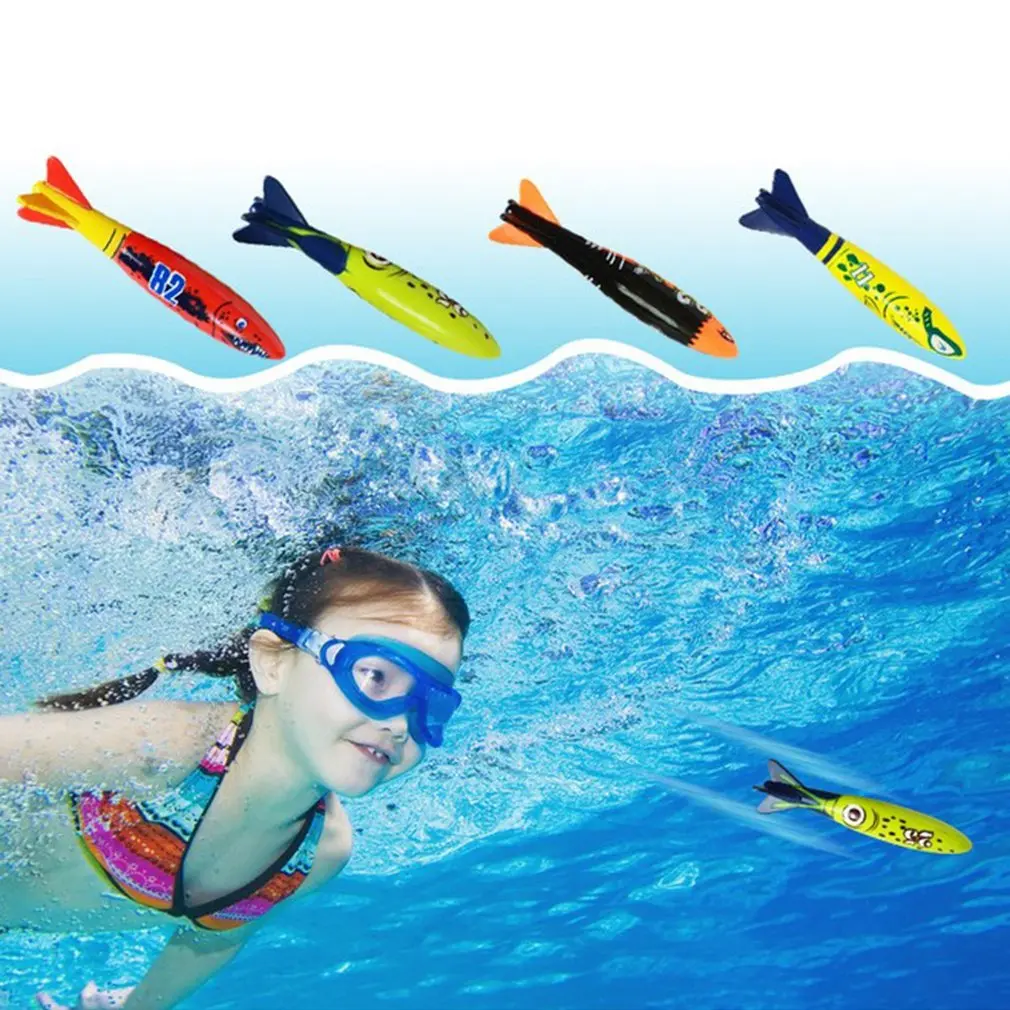 4 шт./компл. Дайвинг-торпеда, игрушка для игры в подводный бассейн, инструмент для занятий спортом на открытом воздухе, игрушка для плавания для маленьких детей