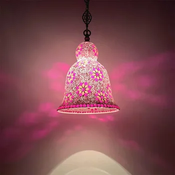 Люстра Wind Chime Розово-белая Вишневая в стиле Ретро Романтическая спальня Столовая Отель с проживанием в семье Стеклянная люстра ручной работы