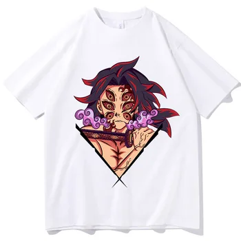 Аниме-рубашка Demon Slayer Kokushibou, японская аниме-рубашка, Подарок для поклонников Demon Slayer, футболки с круглым вырезом и коротким рукавом