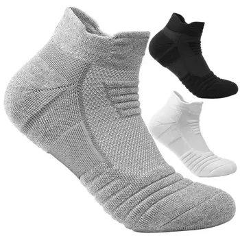 Спортивные компрессионные носки для баскетбола, противоскользящие носки для бега, велоспорта, футбола, пеших прогулок, Sox, белые, черные Спортивные хлопчатобумажные носки