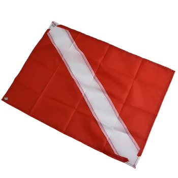 Украсьте Флаг Лодки Для Дайвинга Красным Белым Аквалангом Лодка Для Подводного Плавания 1шт Прочный Флаг-Маркер Легкий Полиэстер Изысканный