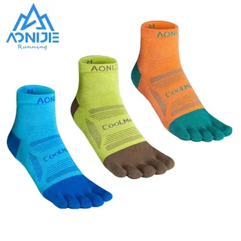 3 пары/Комплект AONIJIE E4838 E4801 Унисекс Модернизированные Спортивные Носки Для Бега С Пятью Носками, Марафонские Носки для Бега