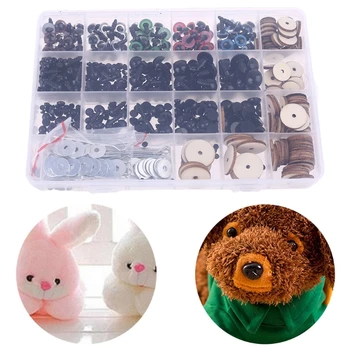 566 шт. пластиковые защитные глазки и деревянное соединение, разноцветные и разных размеров для изготовления кукол, плюшевых животных и медвежат.
