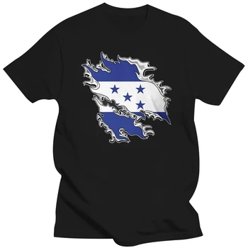 Флаг Гондураса, Гондурасский Разрывающий флаг, Мужская футболка, футболка из 100% хлопка, мужские футболки с юмором, футболки с круглым вырезом