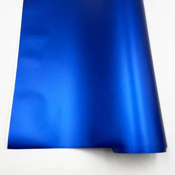 Темно-синяя металлическая виниловая наклейка с матовым хромом для обертывания всего автомобиля пленкой без пузырьков воздуха