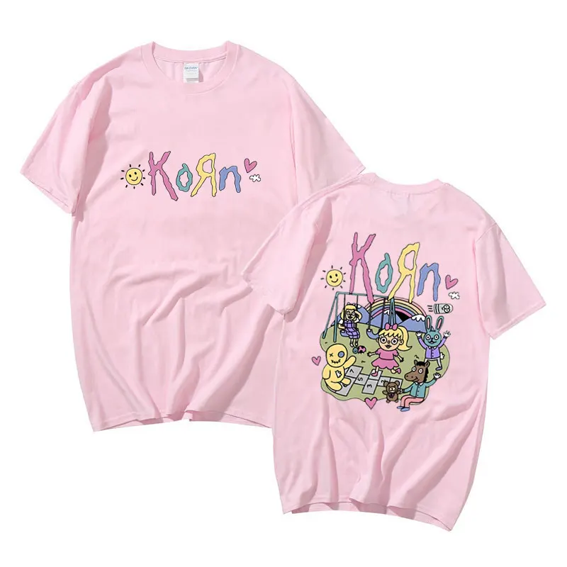 Рок-группа Korn, Графическая футболка в стиле аниме, Мужские Женские винтажные футболки из готического металла, Мужская футболка, мужская уличная одежда большого размера
