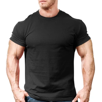 Высококачественная Горячая распродажа, Новая мужская футболка, блузка для фитнеса, Повседневный круглый вырез, Приталенный Летний