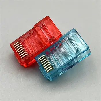 Кабели Ethernet Модульный Штекер Сетевой разъем RJ-45 Crystal Heads Cat5 Цвет Cat5e Позолоченный Кабель