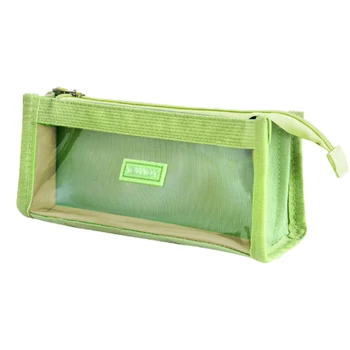 4-Слойная сумка для карандашей большой емкости для подростка, прозрачная Портативная домашняя школьная сумка на молнии с ремешком для рук, складной пенал
