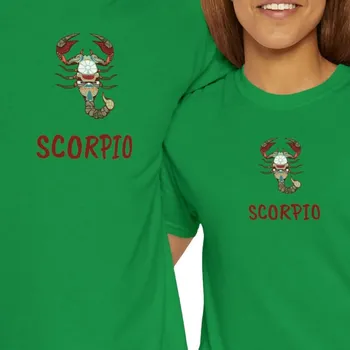Яркая футболка Унисекс с изображением Скорпиона и Зодиака из плотного хлопка