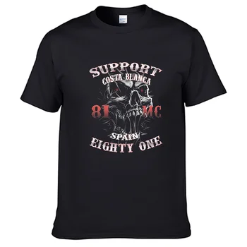 Летняя мужская футболка Hells Angels Club из 100% хлопка с логотипом скелета, черная повседневная футболка, гоночные удобные футболки оверсайз y2k