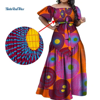 Женские платья Макси, вечерние платья с открытыми плечами, Африканский принт, фасоны платьев для свадеб, модный пояс, Большие размеры, Длинная африканская одежда WY4834