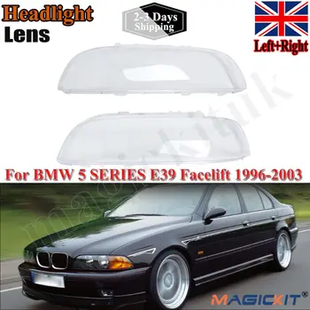 Пара автомобильных передних фар, крышка объектива, прозрачная оболочка для BMW E39 Facelift 1996-2003
