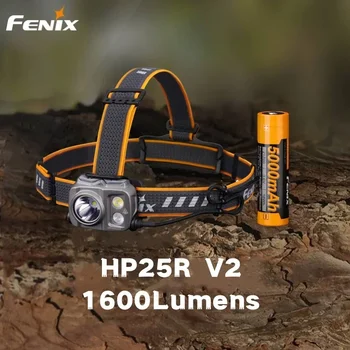 Перезаряжаемый рабочий налобный фонарь Fenix HP25R V2.0 мощностью 1600 люмен сверхдлинной работы 400 часов В комплекте литий-ионный аккумулятор емкостью 5000 мАч