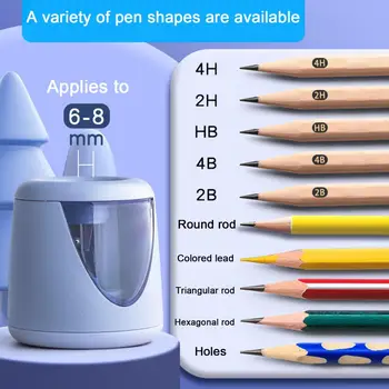 Компактная точилка для карандашей с батарейным питанием, портативные перезаряжаемые электрические точилки для карандашей, идеальная школа для студентов для точного