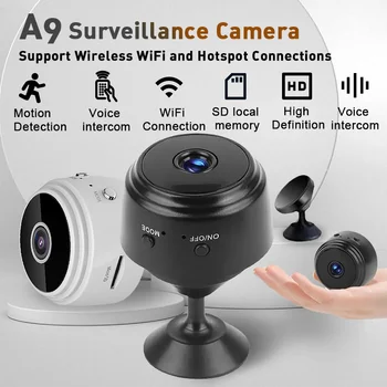 Умный монитор A9 HD Wifi Камеры наблюдения Беспроводной видеомагнитофон Диктофон Сенсорная камера для обеспечения безопасности дома Младенцев и домашних животных