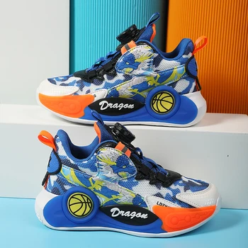 Новая детская обувь, дышащая баскетбольная обувь для мальчиков, модная повседневная обувь для мальчиков, детская противоскользящая спортивная баскетбольная обувь