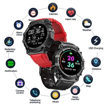 Смарт-часы Мужские женские Спортивные фитнес-браслеты с сенсорным экраном Наручные часы Водонепроницаемые Bluetooth для Android Ios FD68S Smartwatch Мужские