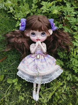 Одежда для куклы Dula юбка Розовато-фиолетового Газового платья Blythe ob24 ob22 Azone Licca ICY JerryB 1/6 Аксессуары для Кукол Bjd