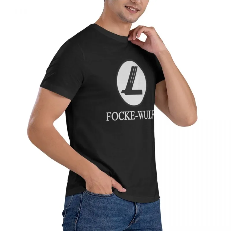 Логотип самолета Фокке-Вульф (белый), Незаменимая футболка, футболки для мужчин, графические мужские футболки с коротким рукавом, мужская одежда, футболка с аниме