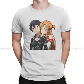 Футболка Kirito Asuna в стиле хип-хоп, онлайн-игра Sword Art, креативная уличная одежда, удобная футболка, мужская футболка из 100% хлопка, идея подарка