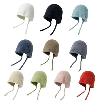 Зимняя модная вязаная шапка, вязаный капот, мягкая теплая шапочка-бини, прямая поставка
