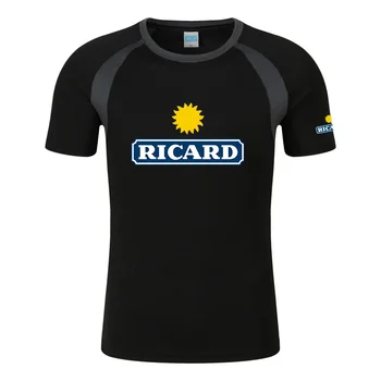 2023 Новая мужская футболка RICARD Fashion из летнего компрессионного хлопка Wild с коротким рукавом для отдыха и бега, быстросохнущие топы