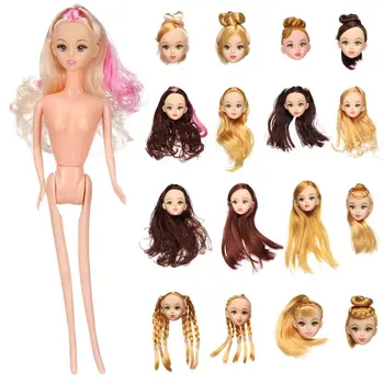 Подарок для девочки, 3D глаза, разноцветные прически, 30 кукол, головные уборы своими руками, кукольная голова, аксессуары для древних кукол