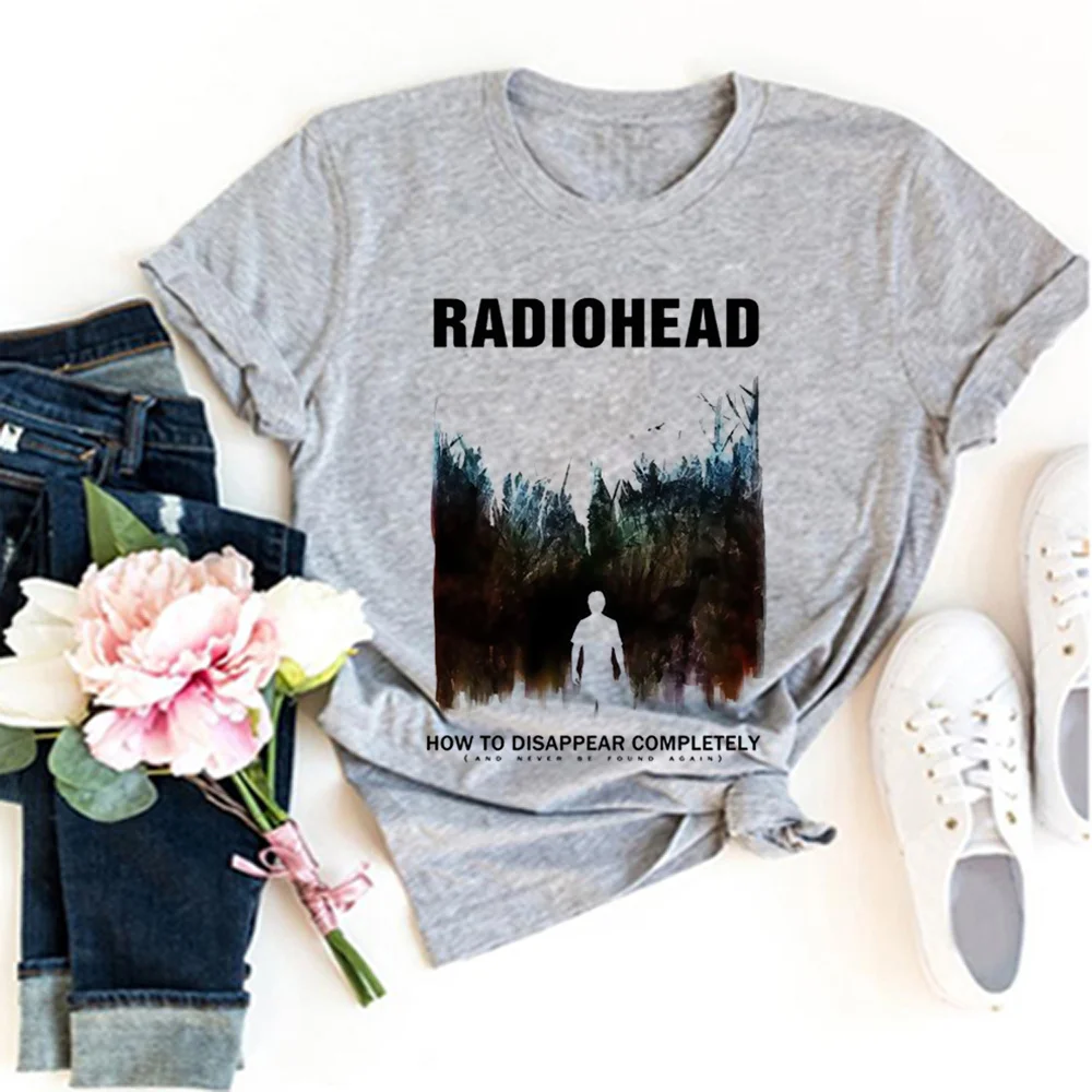 Футболка Radiohead женская harajuku забавная японская футболка для девочек Японская дизайнерская одежда harajuku