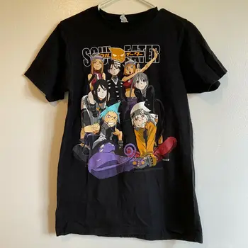 Винтажная рубашка Soul Eater для взрослых среднего размера, мужская Манга, аниме, телешоу, Панк-Рок, редкая одежда с длинными рукавами