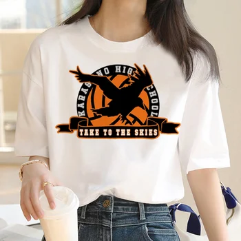 Женский топ Haikyuu, японская летняя футболка с графическим рисунком, женская одежда в стиле харадзюку